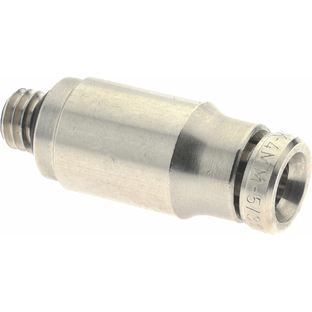 Norgren Push-to-Connect Tube x Metric Thread Fitting: Straight Adapter, M5x0.8 Thread, 6.00 mm OD - 102250605