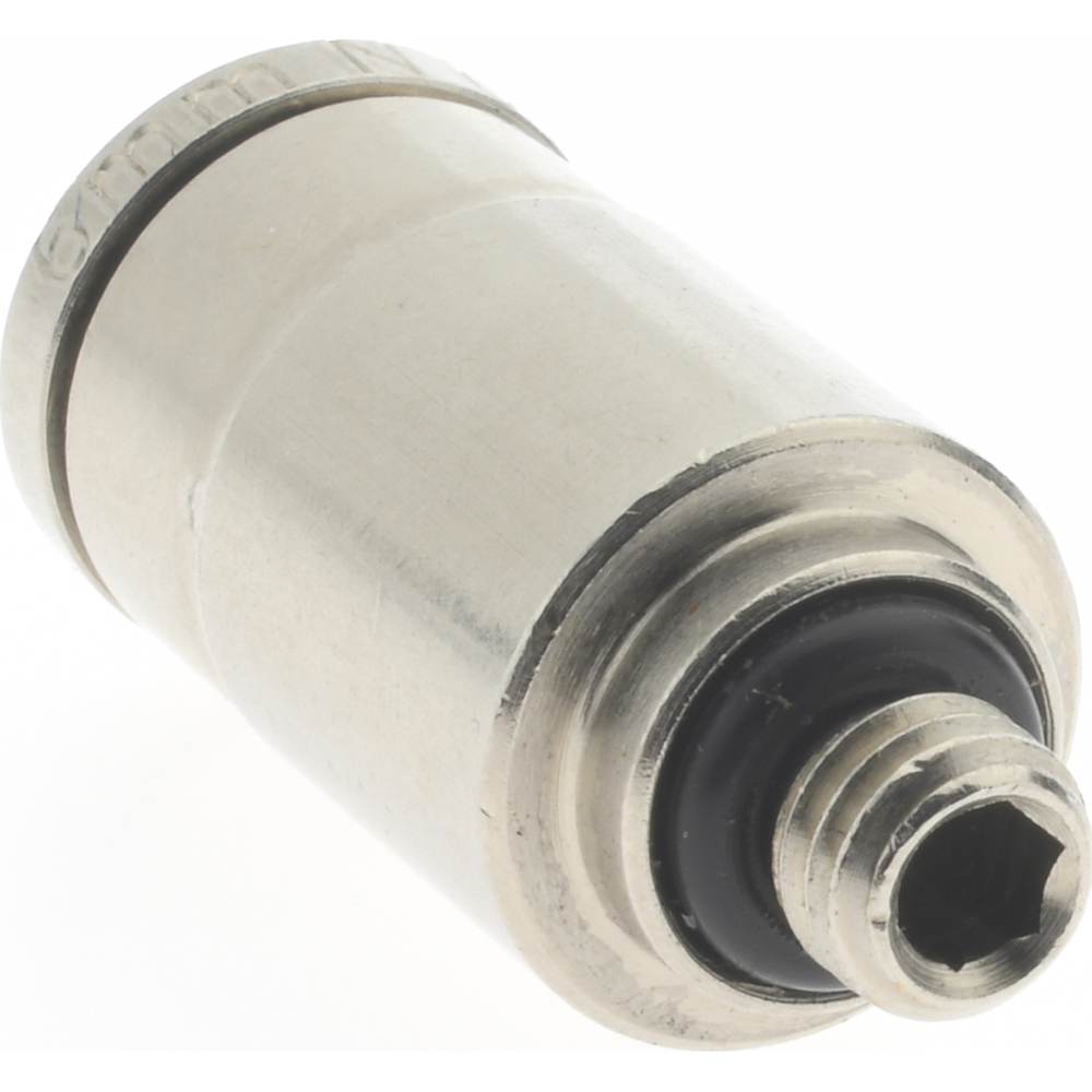 Norgren Push-to-Connect Tube x Metric Thread Fitting: Straight Adapter, M5x0.8 Thread, 6.00 mm OD - 102250605