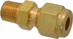 Parker Compression Tube Connector: 1/4" Tube OD, Compression x MNPT - 4-2 FBZ-SS