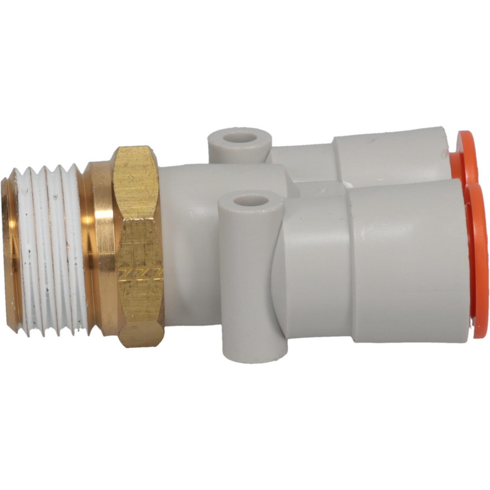 SMC PNEUMATICS Push-to-Connect Push-to-Connect Fitting: Y Connector, 5/32" OD - KQ2U03-00A