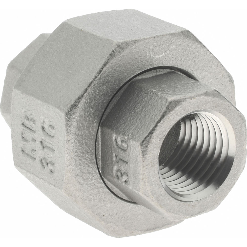 Merit Brass Pipe Union: 1/4", 316 Stainless Steel - K687-04