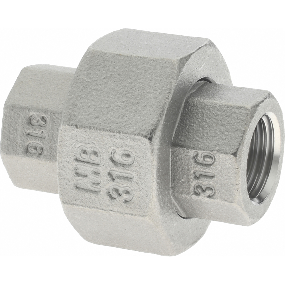 Merit Brass Pipe Union: 1/4", 316 Stainless Steel - K687-04
