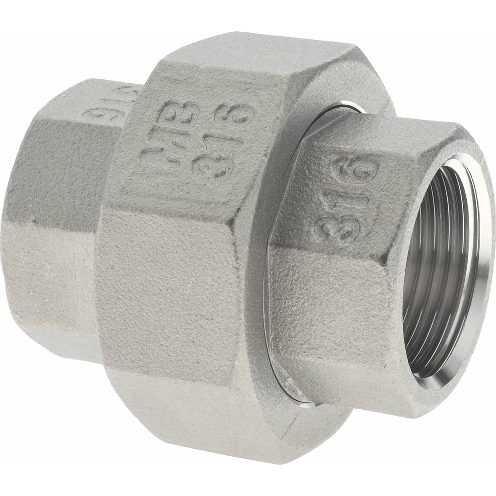 Merit Brass Pipe Union: 1/4", 316 Stainless Steel - K687-04
