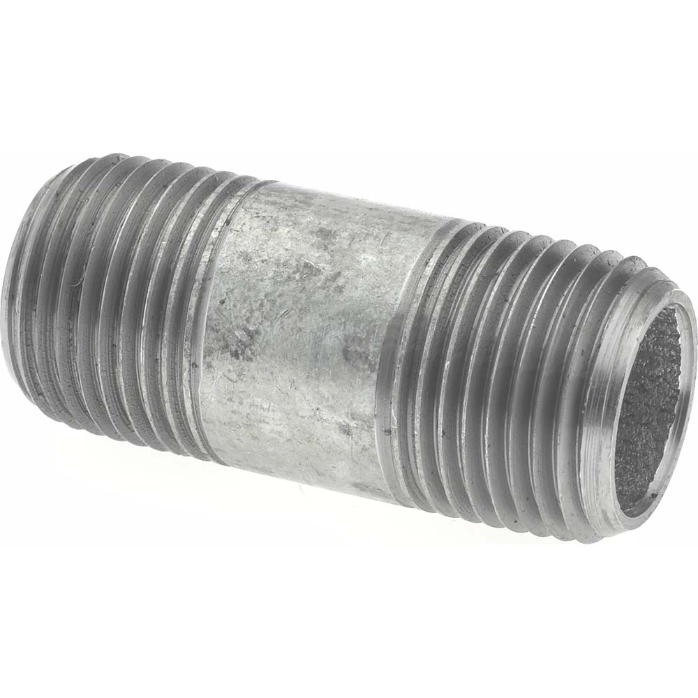 Value Collection Galvanized Pipe Nipple: 3/8", 1-1/2" Long, Schedule 40, Steel - NG03015