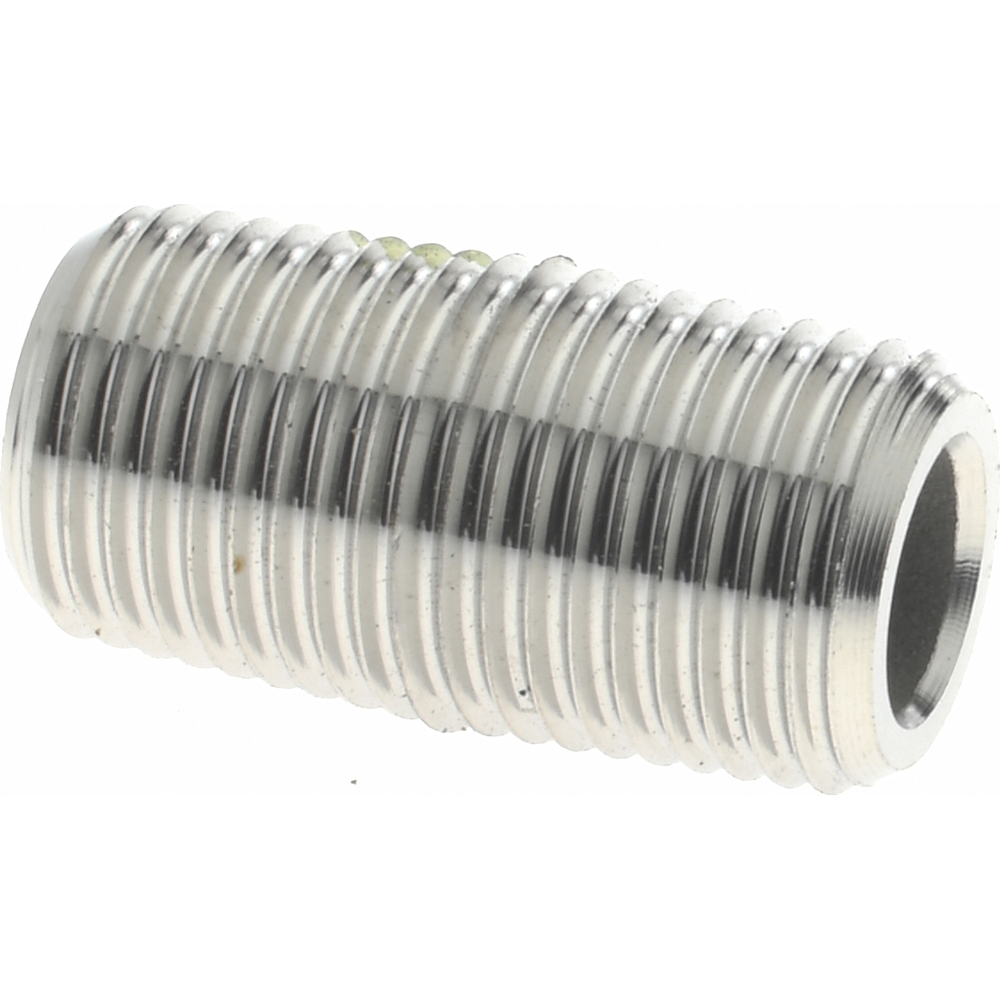 Merit Brass Stainless Steel Pipe Nipple: 1/8" Pipe, Grade 316 & 316L - 6502-200