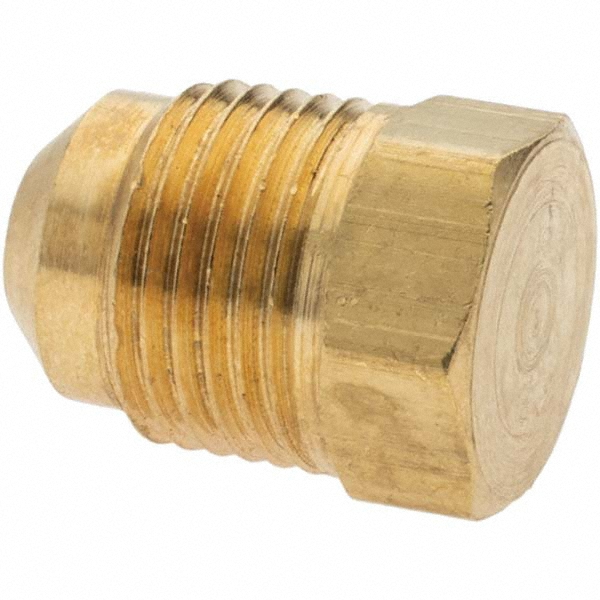 Parker Brass Flared Tube Union: 3/8" OD, 5/8-18 Thread, 45 deg Flared Angle - 42F-6