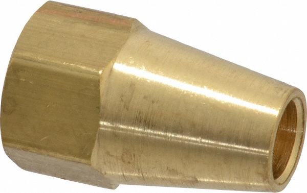 Parker Brass Flared Tube Union: 3/8" OD, 5/8-18 Thread, 45 deg Flared Angle - 42F-6