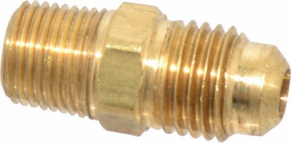 Parker Brass Flared Tube Union: 3/8" OD, 5/8-18 Thread, 45 deg Flared Angle - 42F-6