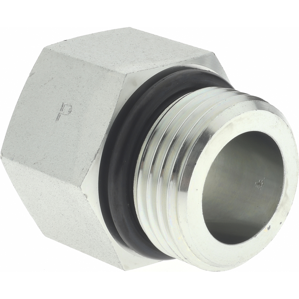Parker Industrial Pipe Adapter: 1/2" Female Thread, 1-1/16-12 Male Thread, Male Straight Thread O-Ring x Female NPTF - 12-1/2 F5OG-S