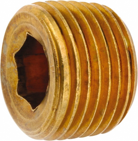ANDERSON METALS Industrial Pipe Hollow Hex Plug: 1/4-18 Male Thread, MNPT - 756115-04
