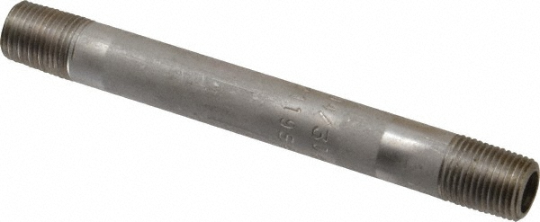 Merit Brass Stainless Steel Pipe Nipple: 1/8" Pipe, Grade 304 & 304L - 4002-300