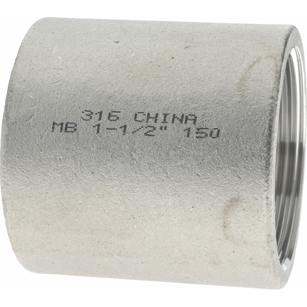Merit Brass Pipe Coupling: 1-1/2", 316 Stainless Steel - K611-24