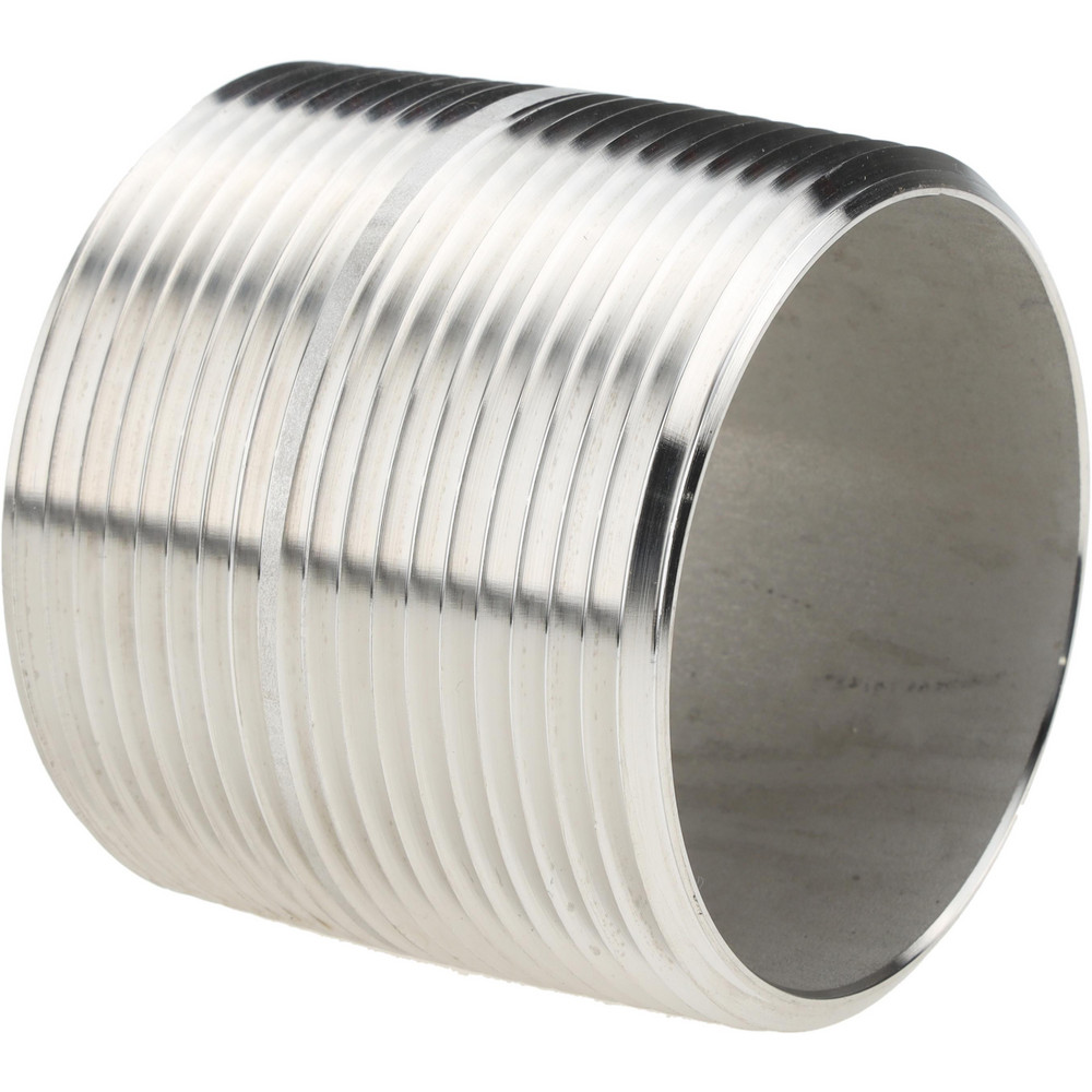 Merit Brass Stainless Steel Pipe Nipple: 2-1/2" Pipe, Grade 316 & 316L - 6040-001