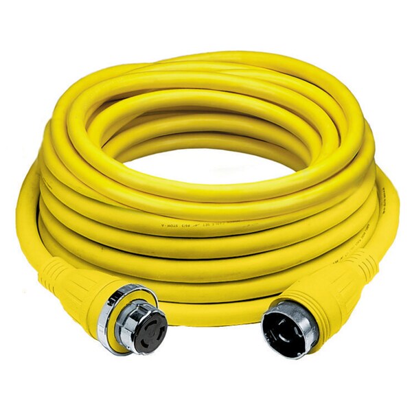 Hubbell Wiring Device-Kellems Locking Devices, Twist-Lock®, Marine Grade, Ship to Shore Cableset, 50A 125V, 2-Pole 3-Wire Grounding, Non-NEMA, Yellow - HBL61CM43