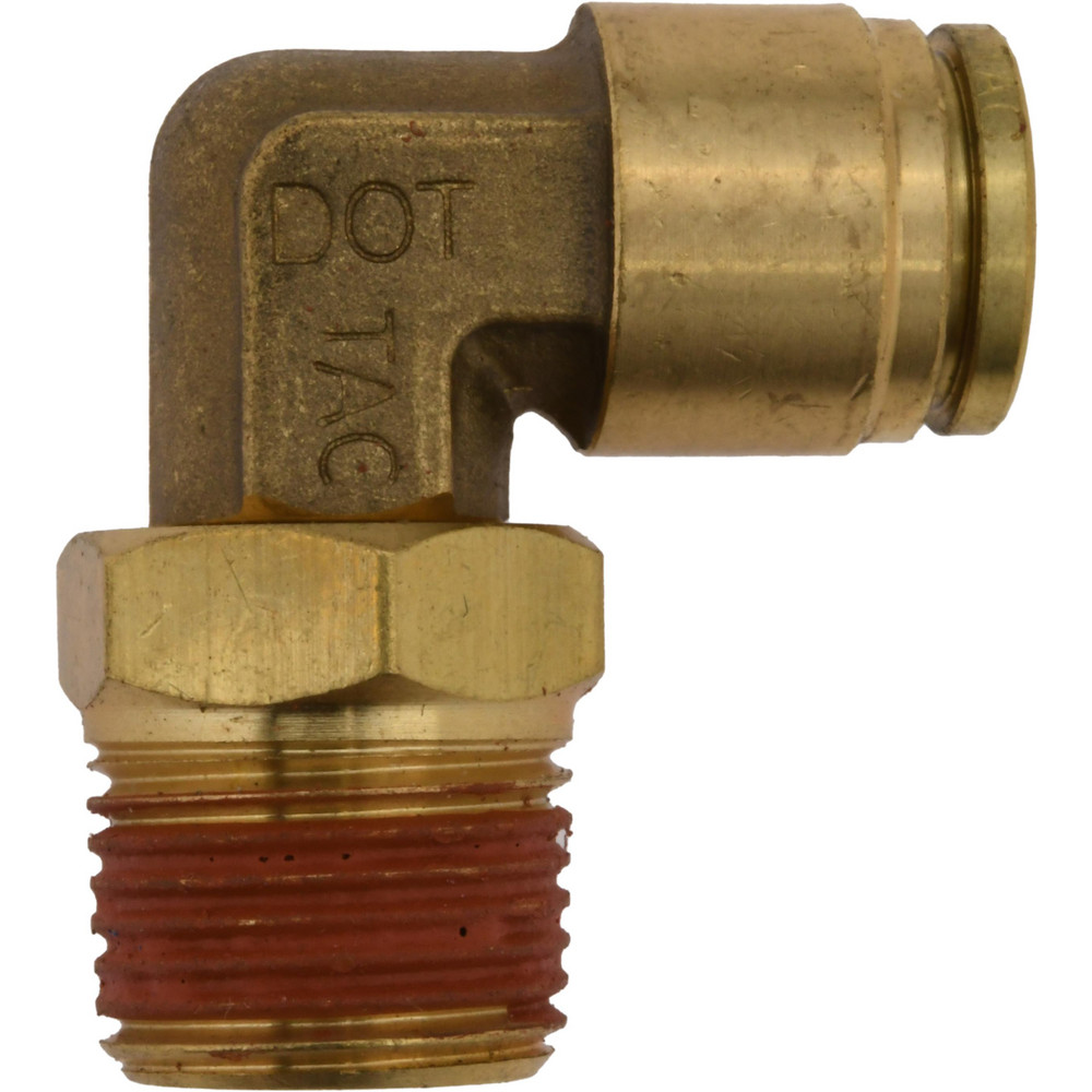 PRO-SOURCE Push-to-Connect Push-to-Connect x MNPT Fitting: 90 deg Swivel Elbow, NPT, 1/4" OD - PC69-DOTS-42