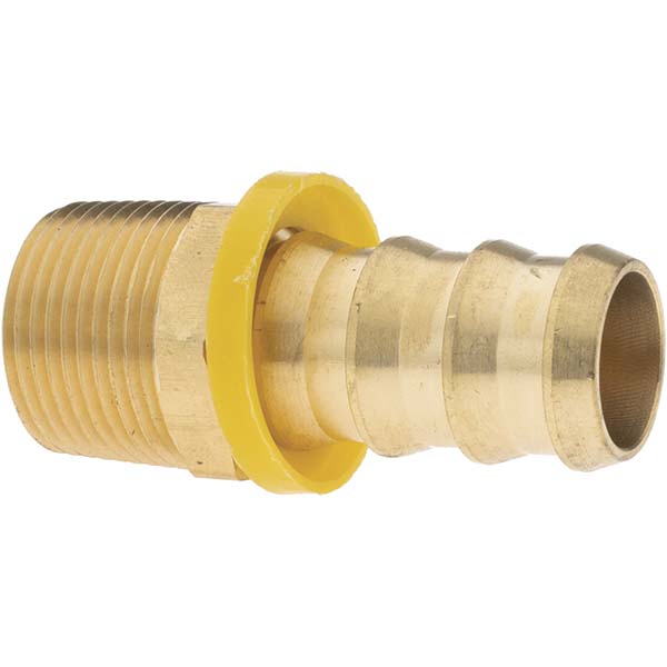 Value Collection Barbed Push-On Hose Male Connector: 1/4" NPTF, Brass - 2750002030