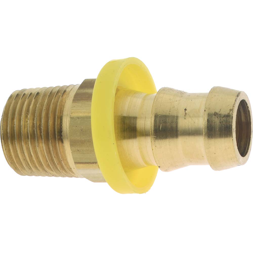 Value Collection Barbed Push-On Hose Male Connector: 1/4" NPTF, Brass - 2750002030