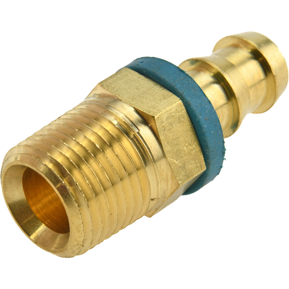Value Collection Barbed Push-On Hose Male Connector: 1/4" NPTF, Brass - 2750002030