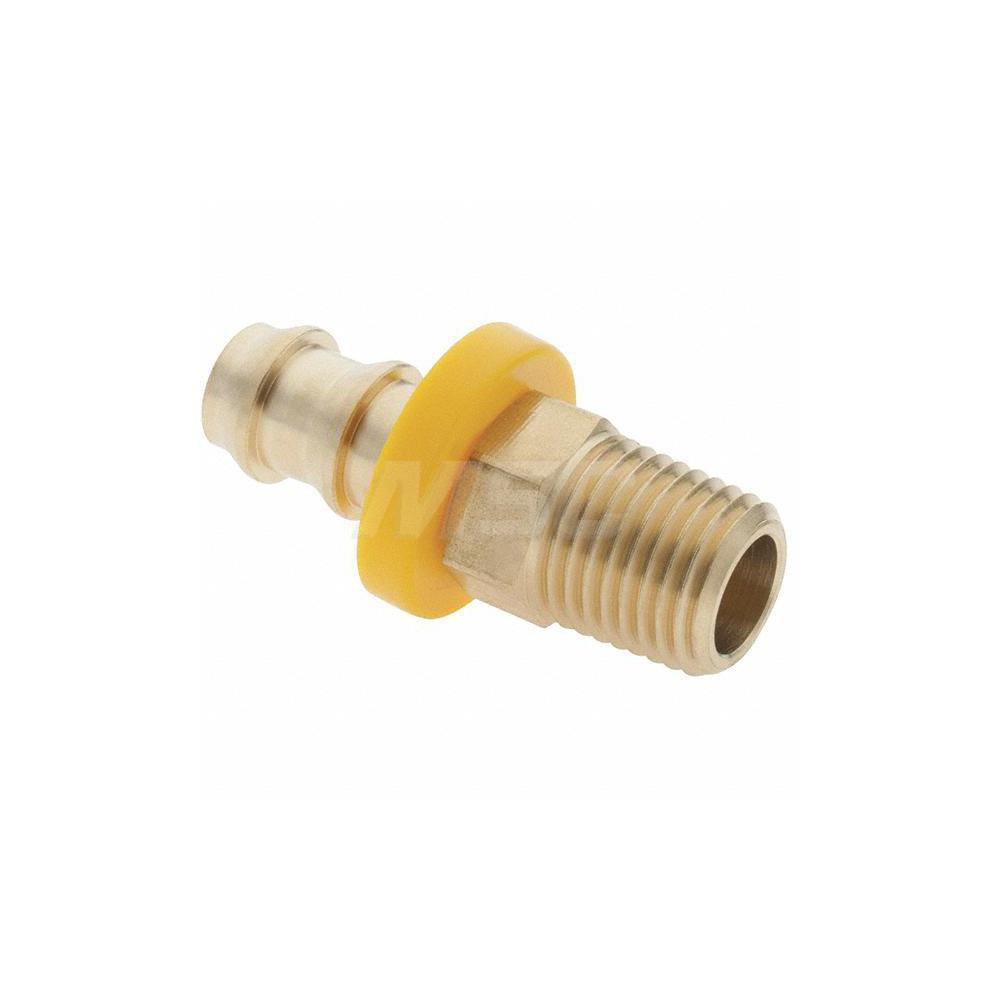 Value Collection Barbed Push-On Hose Male Connector: 1/4" NPTF, Brass - 2750002030