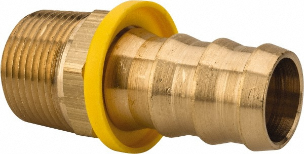 Value Collection Barbed Push-On Hose Male Connector: 1/4" NPTF, Brass - 2750002030