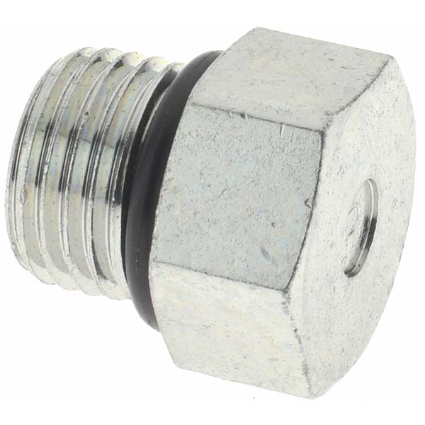 Parker Industrial Pipe Hex Plug: 1/2-20 Male Thread, Male Straight Thread O-Ring - -16295-3