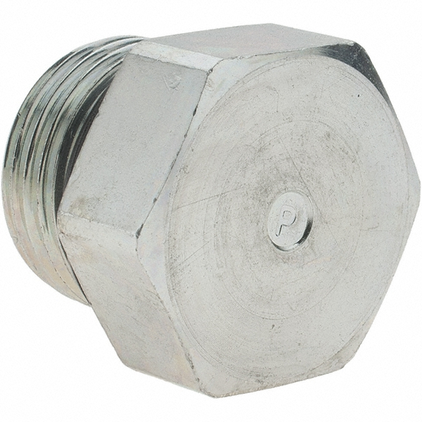Parker Industrial Pipe Hex Plug: 1/2-20 Male Thread, Male Straight Thread O-Ring - -16295-3