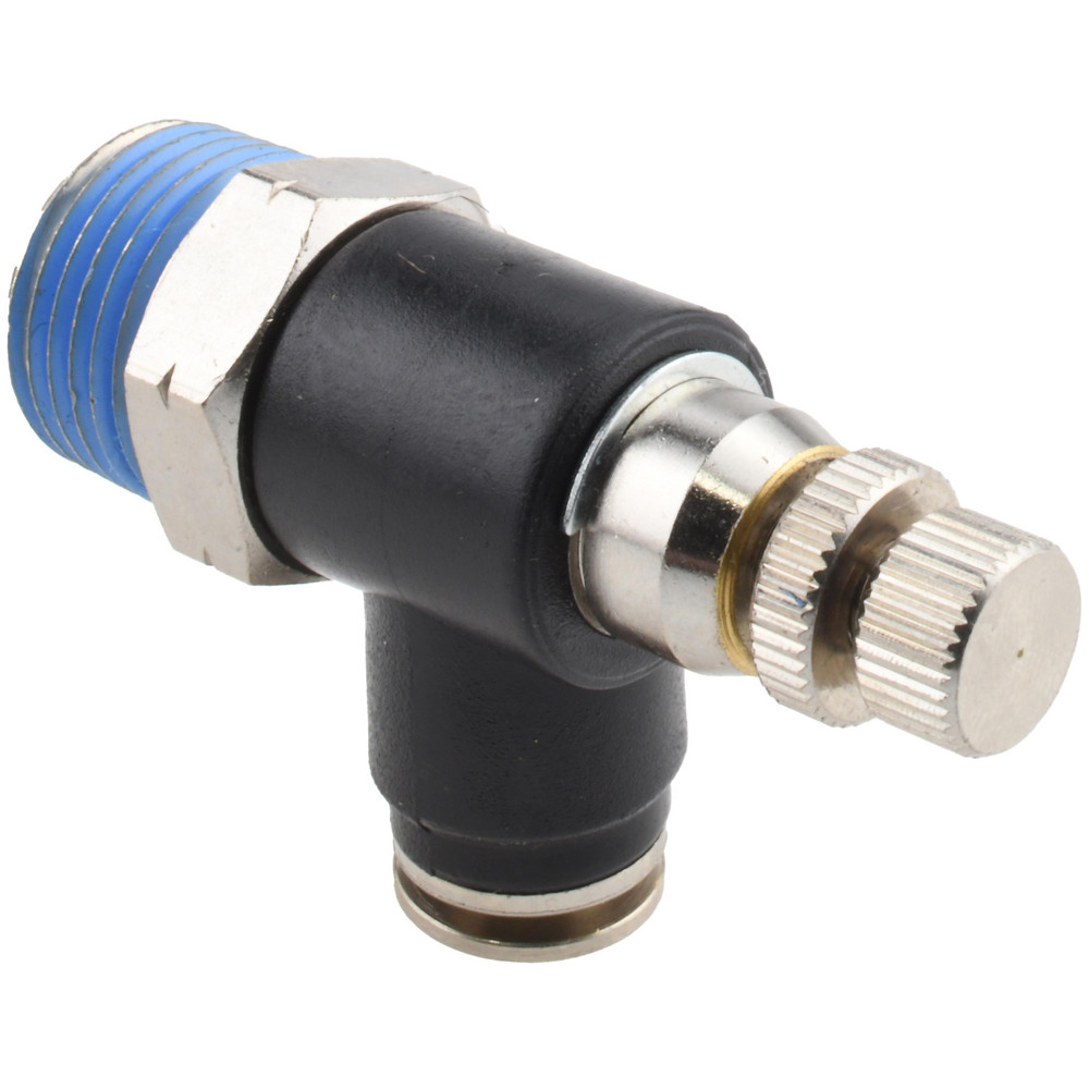 Parker Flareless Bite-Type Tube Male Elbow: 1/4" NPTF, 3/8" Tube OD, Steel - 6 CBU-S