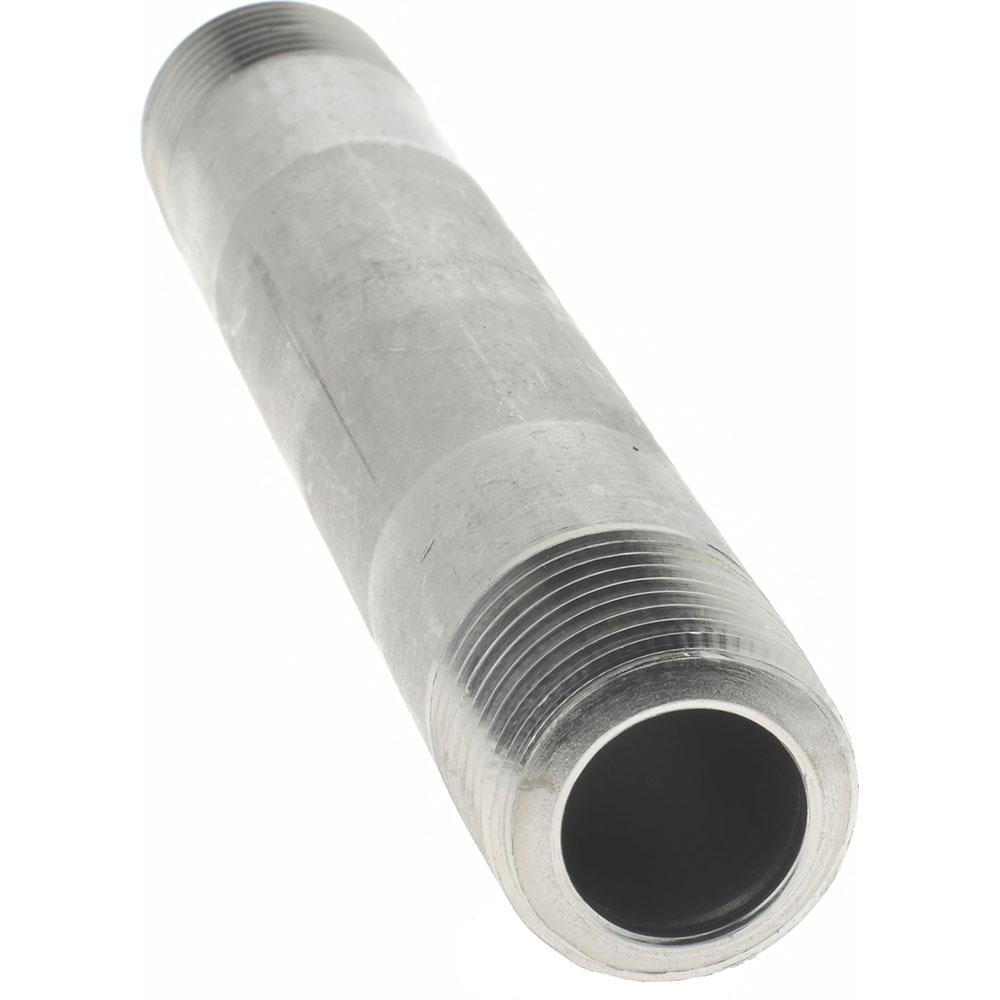 Merit Brass Stainless Steel Pipe Nipple: 1/2" Pipe, 5" OAL, Grade 316 & 316L - 6508-500