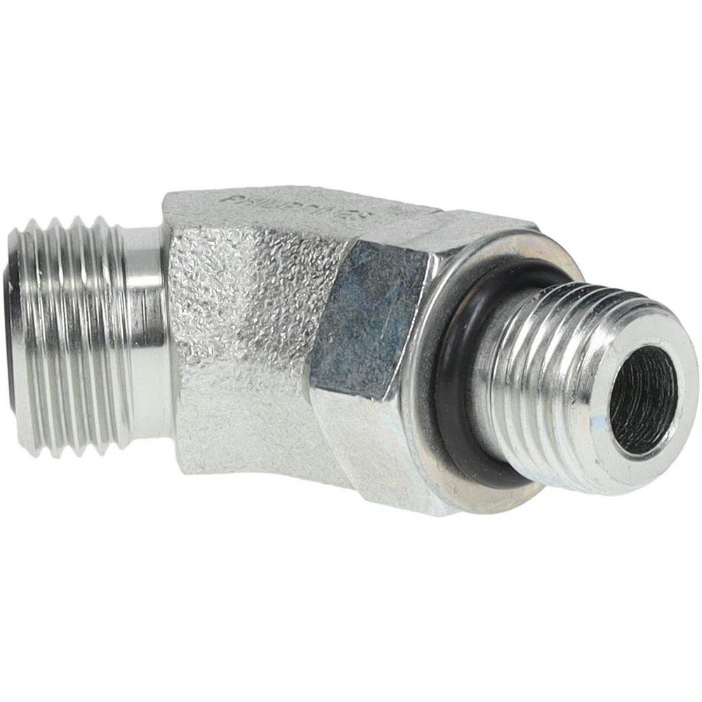 Parker Compression Tube 45 deg Male Elbow: 13/16-16, 1/2" Tube OD, ORFS x SAE-ORB - KP24533