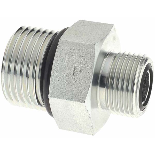 Parker Compression Tube 45 deg Male Elbow: 13/16-16, 1/2" Tube OD, ORFS x SAE-ORB - KP24533