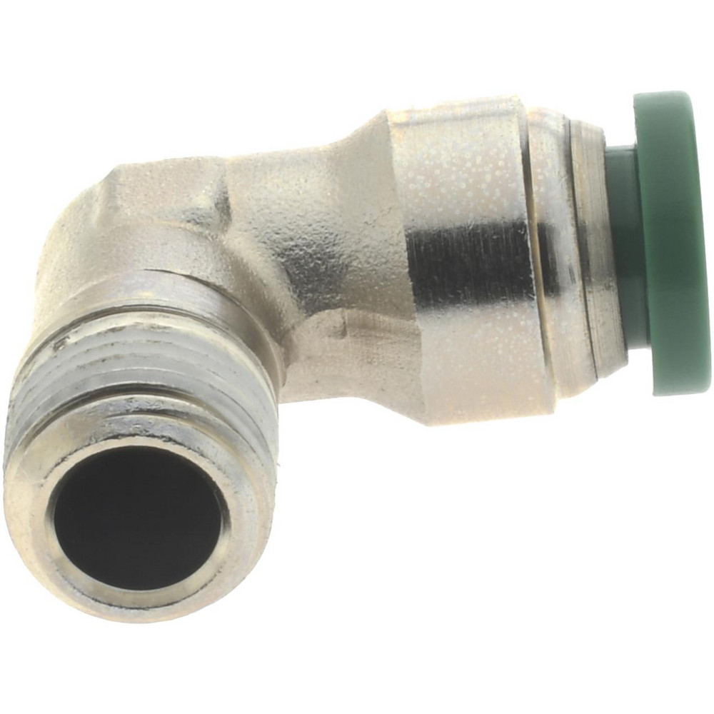 Parker Push-to-Connect Push-to-Connect x Male NPTF Fitting: 90 Deg Male Elbow, 1/8 Thread, NPTF, 1/4" OD - W169PLPNS-4-2