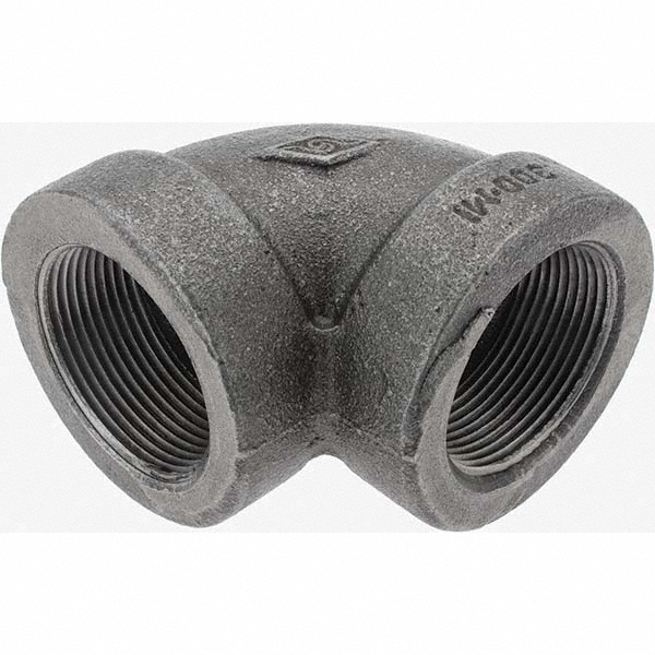 Value Collection Black 90 deg Elbow: 1-1/2", Threaded - MDB90 40-2 300#