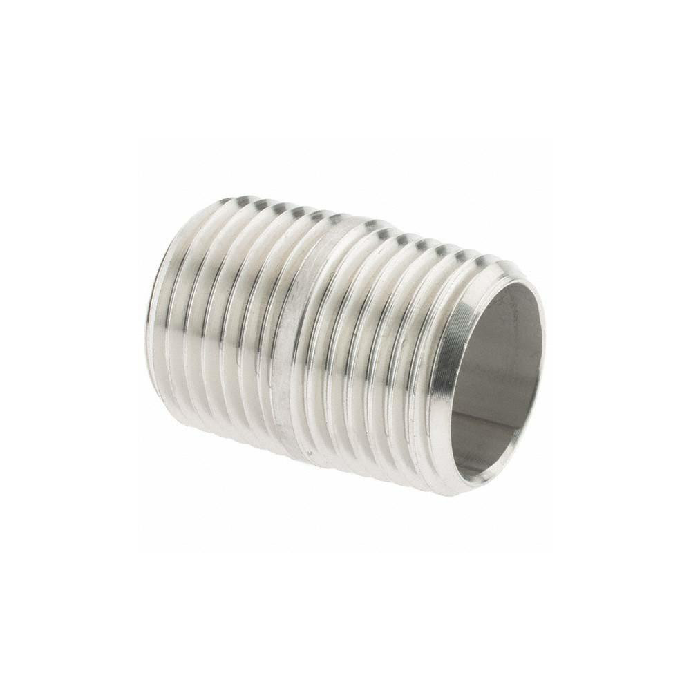 Value Collection Stainless Steel Pipe Nipple: 1/2" Pipe, Grade 316 & 316L - 6BN1/2*11/8