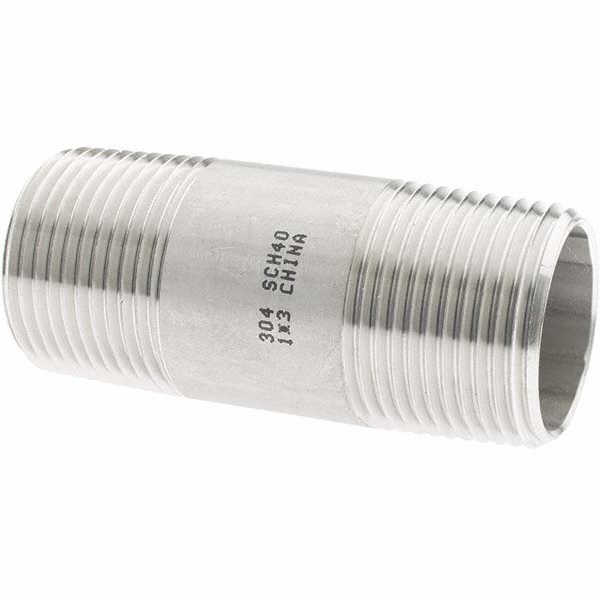 Value Collection Stainless Steel Pipe Nipple: 1" Pipe, Grade 316 & 316L - 6BN1*31/2
