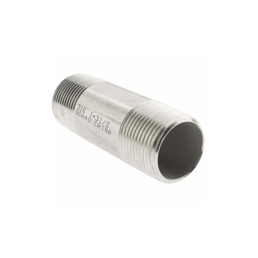 Value Collection Stainless Steel Pipe Nipple: 1" Pipe, Grade 316 & 316L - 6BN1*31/2