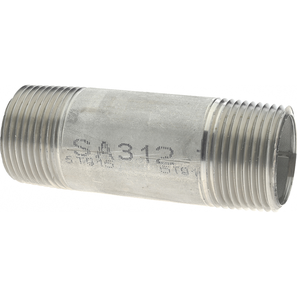 Value Collection Stainless Steel Pipe Nipple: 1" Pipe, Grade 316 & 316L - 6BN1*31/2