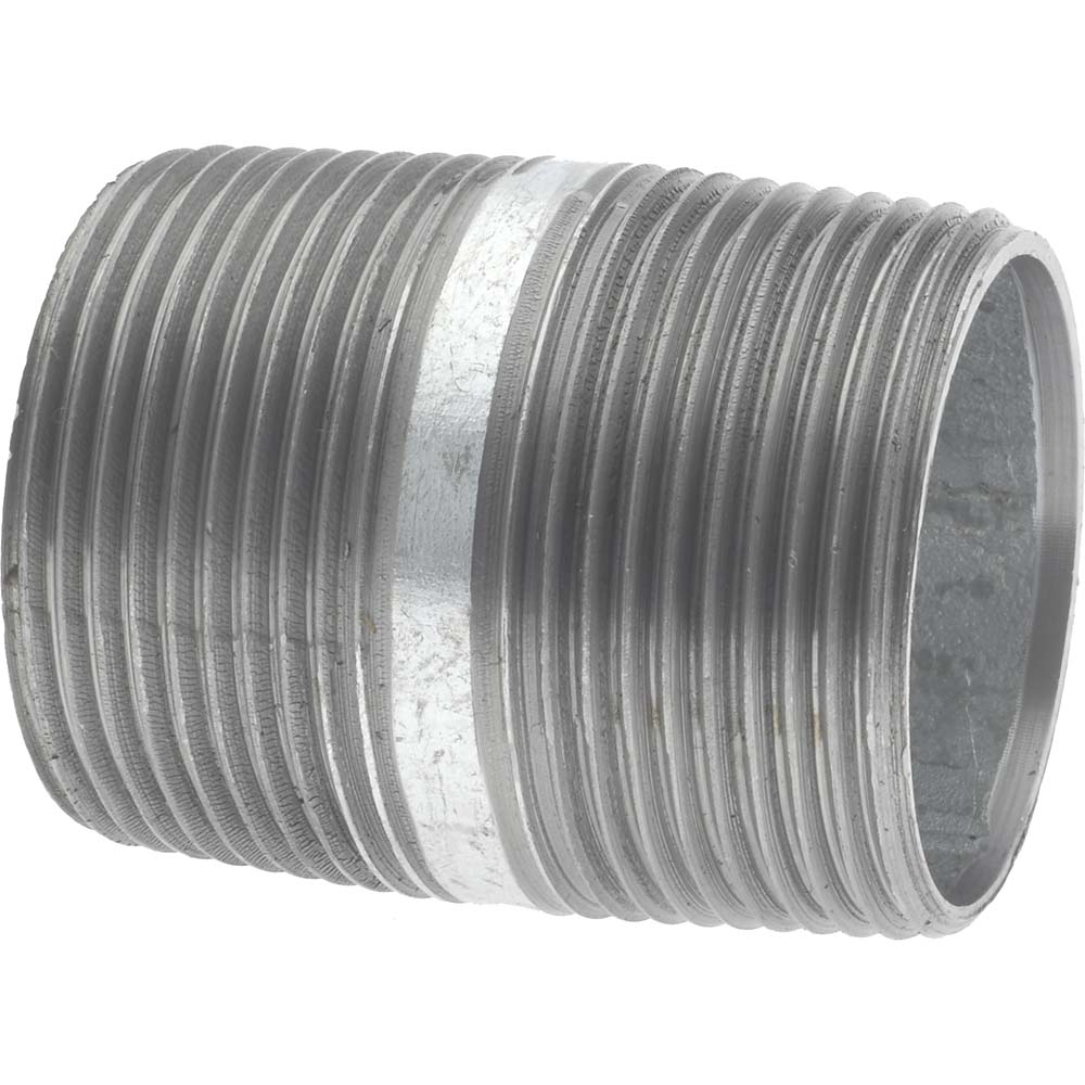 Value Collection Galvanized Pipe Nipple: 1-1/4", 1-5/8" Long, Schedule 40, Steel - MSCNG07001
