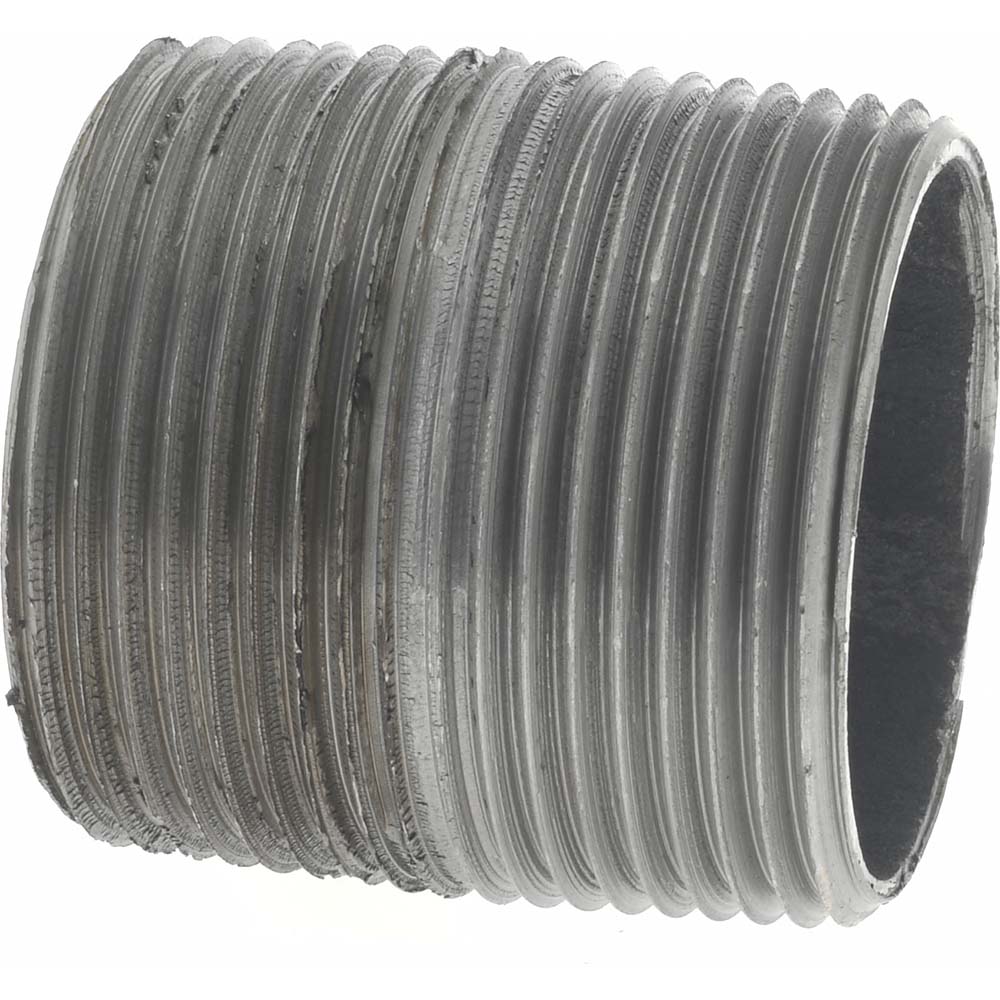 Value Collection Galvanized Pipe Nipple: 1-1/4", 1-5/8" Long, Schedule 40, Steel - MSCNG07001
