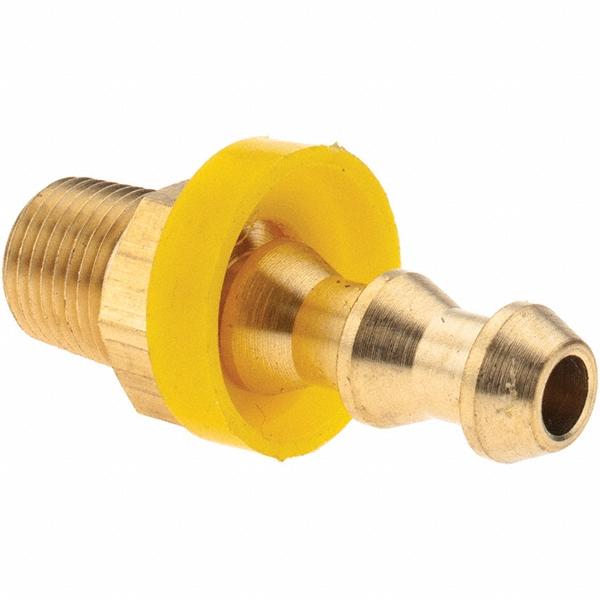 Value Collection Barbed Push-On Hose Male Connector: 1/8" NPTF, Brass - 2750001230