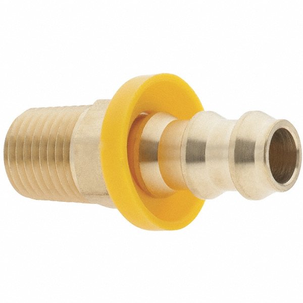 Value Collection Barbed Push-On Hose Male Connector: 1/8" NPTF, Brass - 2750001230