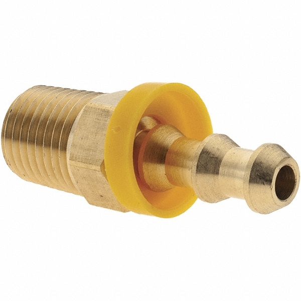 Value Collection Barbed Push-On Hose Male Connector: 1/8" NPTF, Brass - 2750001230