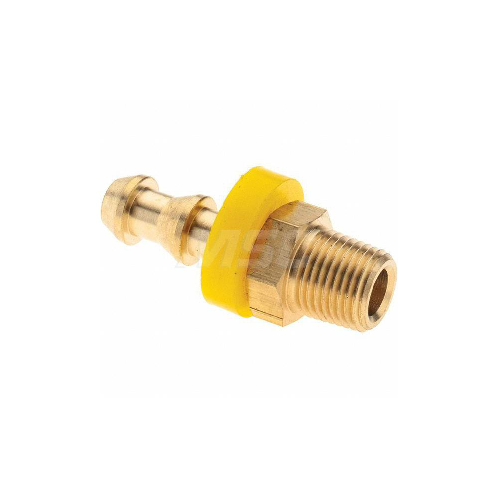 Value Collection Barbed Push-On Hose Male Connector: 1/8" NPTF, Brass - 2750001230