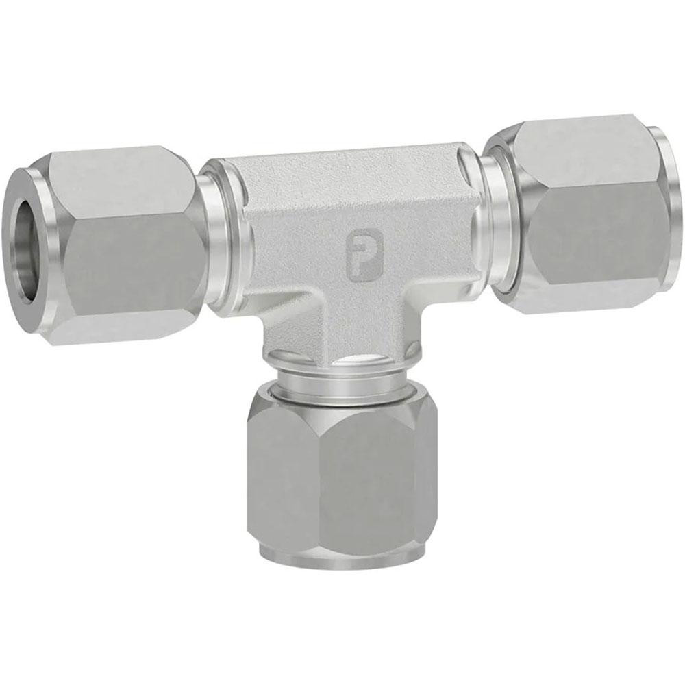 Parker Flareless Bite-Type Tube Male Elbow: 1/4" NPTF, 1/4" Tube OD, Steel - 4-4 CBU-S