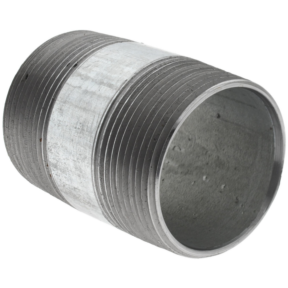 Value Collection Galvanized Pipe Nipple: 1-1/2", 2-1/2" Long, Schedule 40, Steel - NG08025