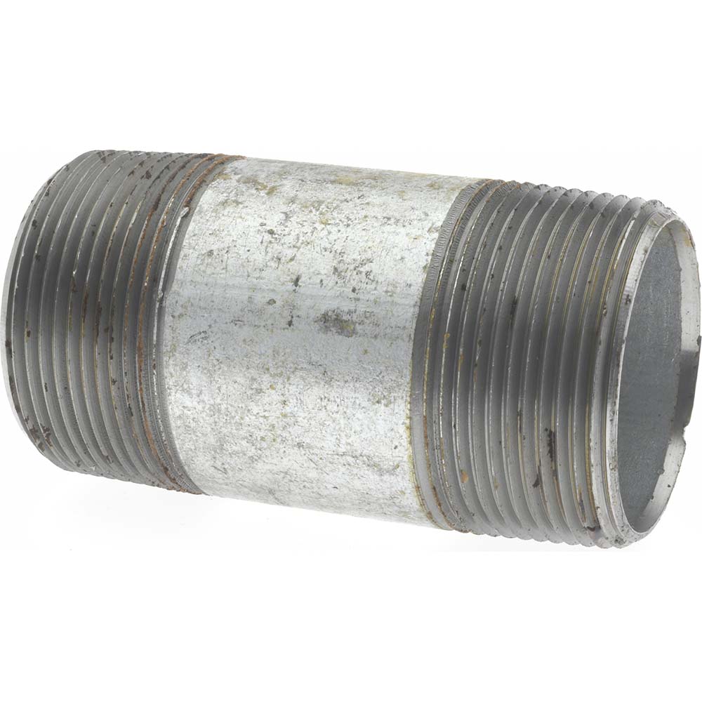 Value Collection Galvanized Pipe Nipple: 1-1/2", 2-1/2" Long, Schedule 40, Steel - NG08025