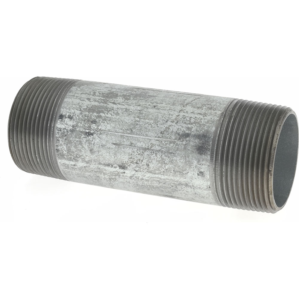Value Collection Galvanized Pipe Nipple: 1-1/2", 2-1/2" Long, Schedule 40, Steel - NG08025