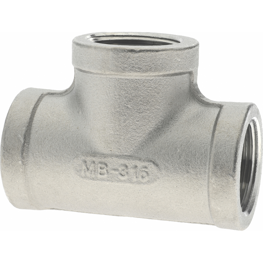 Value Collection Pipe Tee: 1/2", 304 & 304L Stainless Steel - LDTFFF  15-NPT-3000