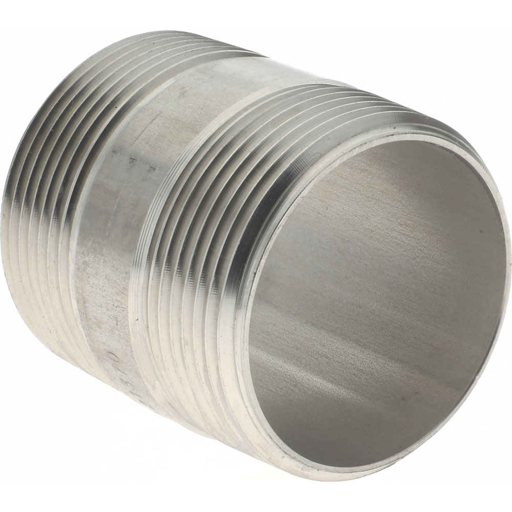 Merit Brass Stainless Steel Pipe Nipple: 1-1/2" Pipe, Grade 316 & 316L - 6024-200
