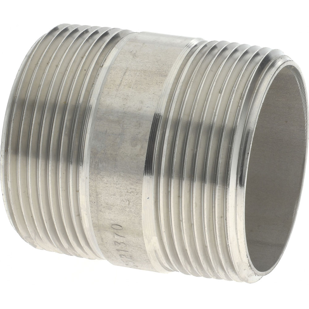 Merit Brass Stainless Steel Pipe Nipple: 1-1/2" Pipe, Grade 316 & 316L - 6024-200