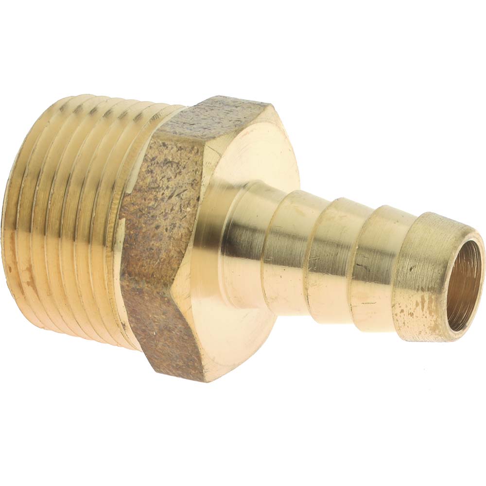 CerroBrass Barbed Hose Fitting: 1/4" x 1/2" ID Hose, Male Connector - 32015